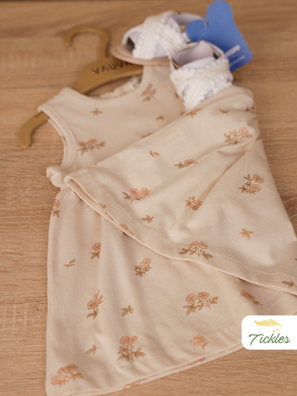 Sleeveless Printed Baby Dress 3-24M