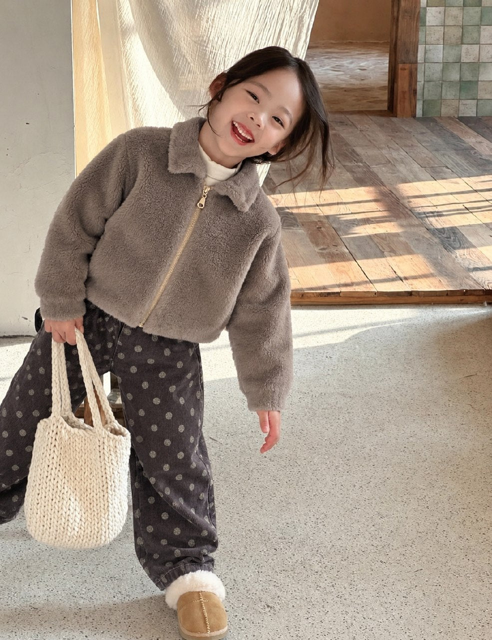 Denim Balloon Polka Dot Pants- 4-10Y