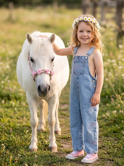 DENIM Ribbon Overall - 1-6Y