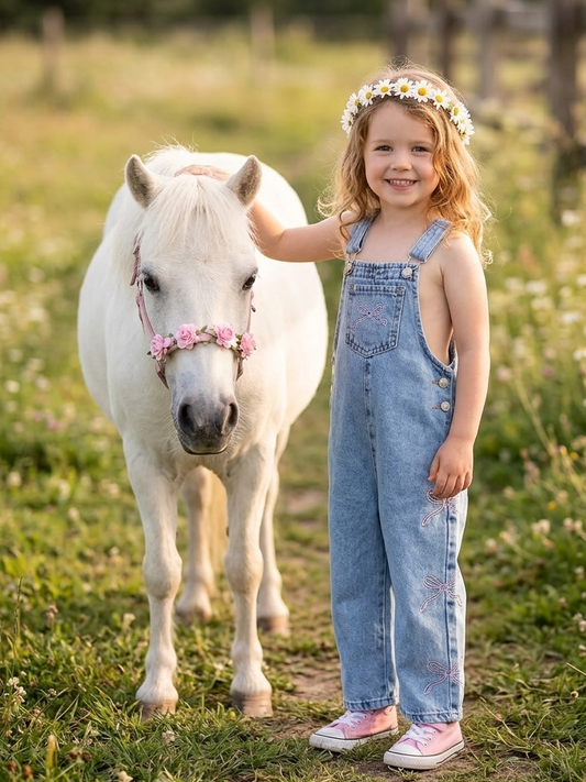 DENIM Ribbon Overall - 1-6Y