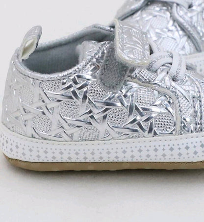 Geometric 3D silver sneakers