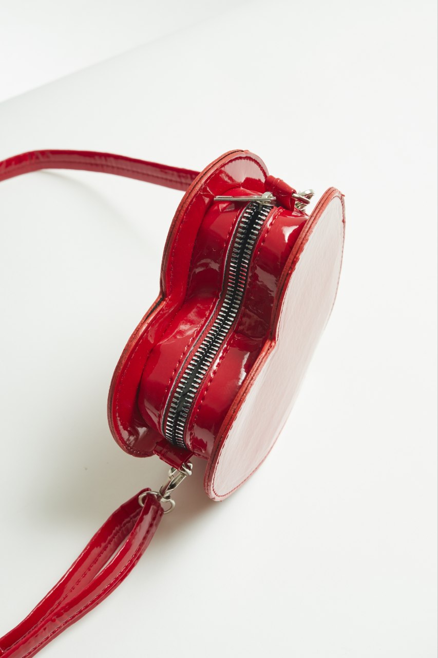 Glossy Red Heart Purse