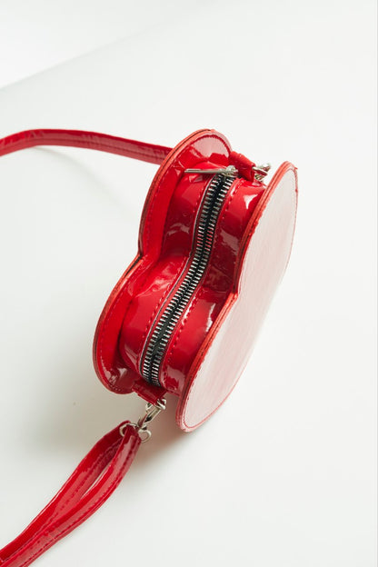 Glossy Red Heart Purse