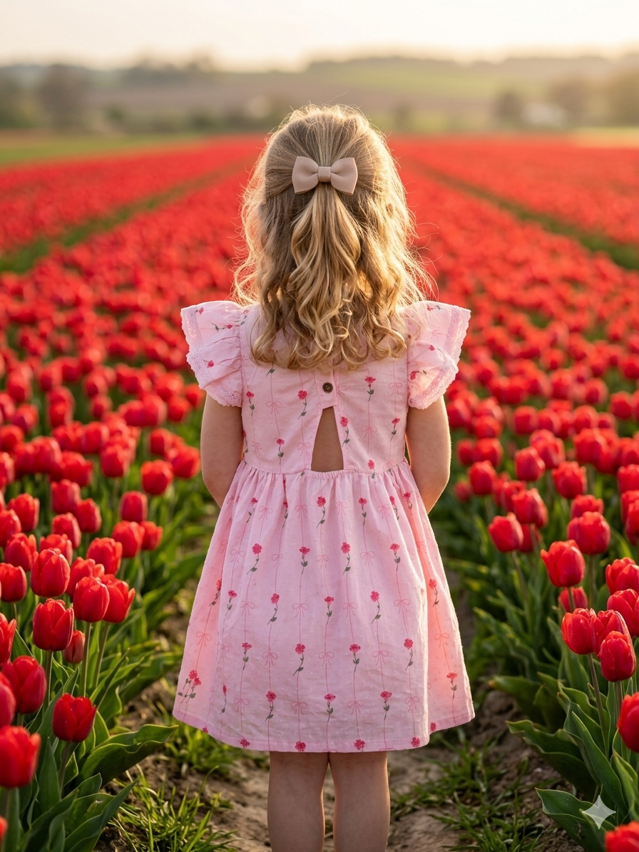 Pink Floral Dress - 2-8Y