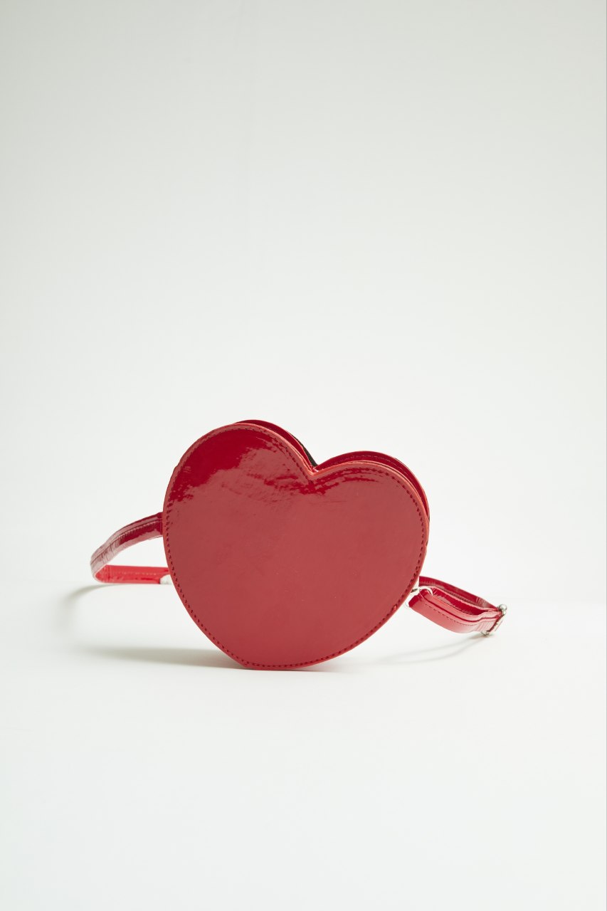 Glossy Red Heart Purse