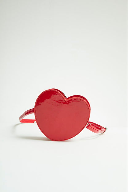 Glossy Red Heart Purse