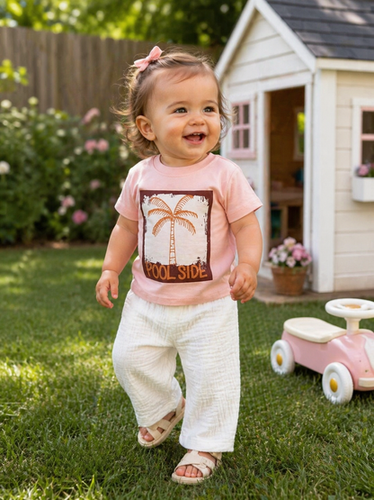 POOLSIDE - MUSLIN Pants & Tshirt Set - 6M-3Y