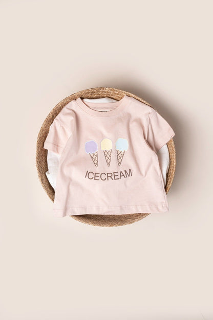 Ice Cream Tshirt - Yellow/Purple/Pink - 9M-4Y