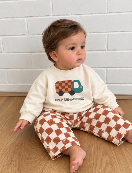 Truck Checkered Baby Set - 6M-2Y