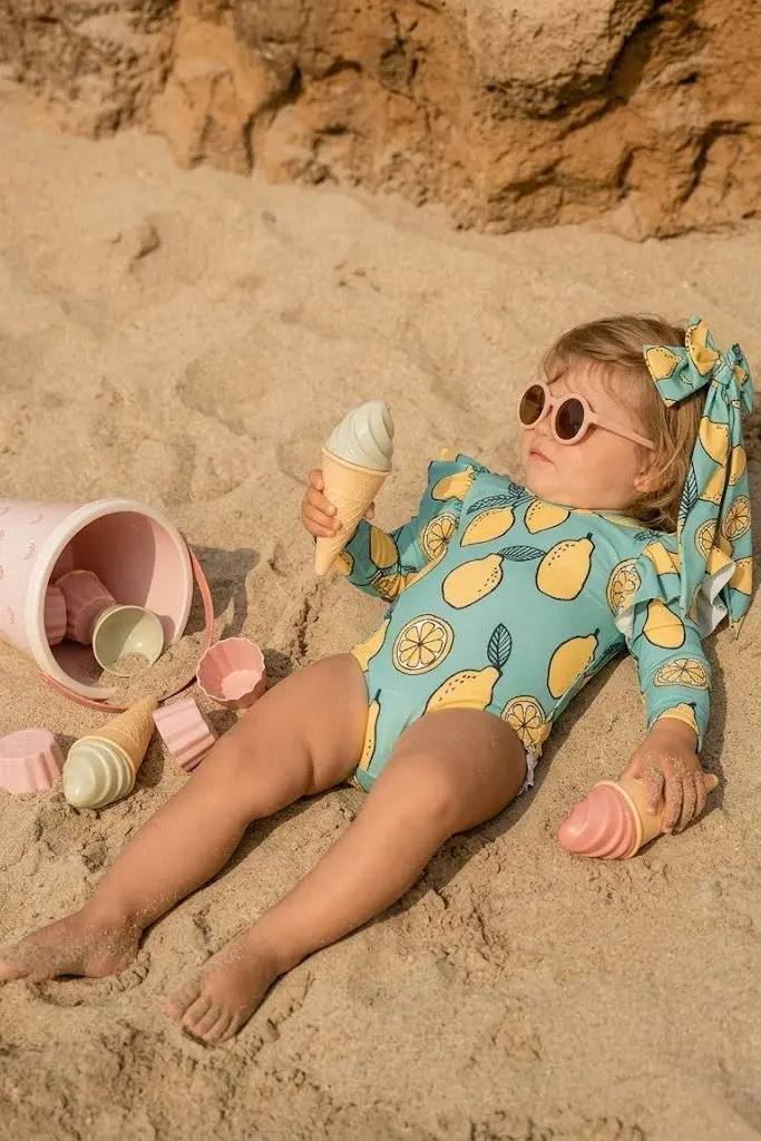 Mediterranean Lemon One Piece Swimsuit - Long Sleave - 0-24M