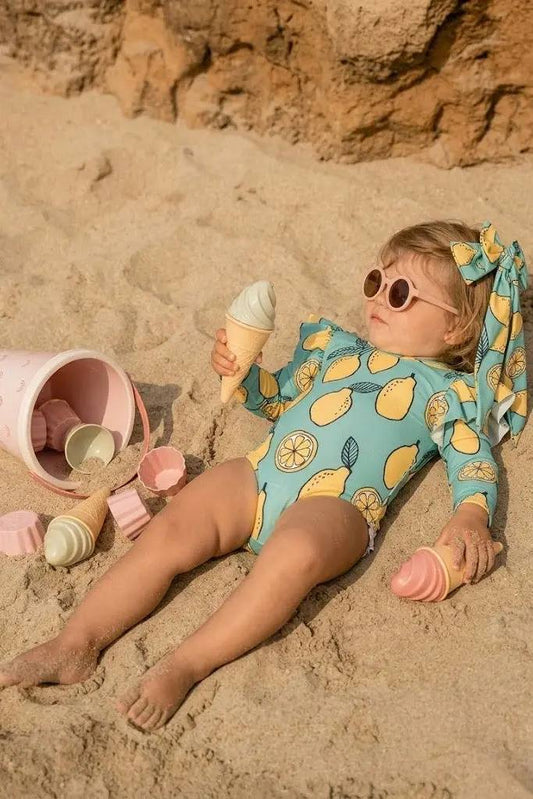Mediterranean Lemon One Piece Swimsuit - Long Sleave - 0-24M