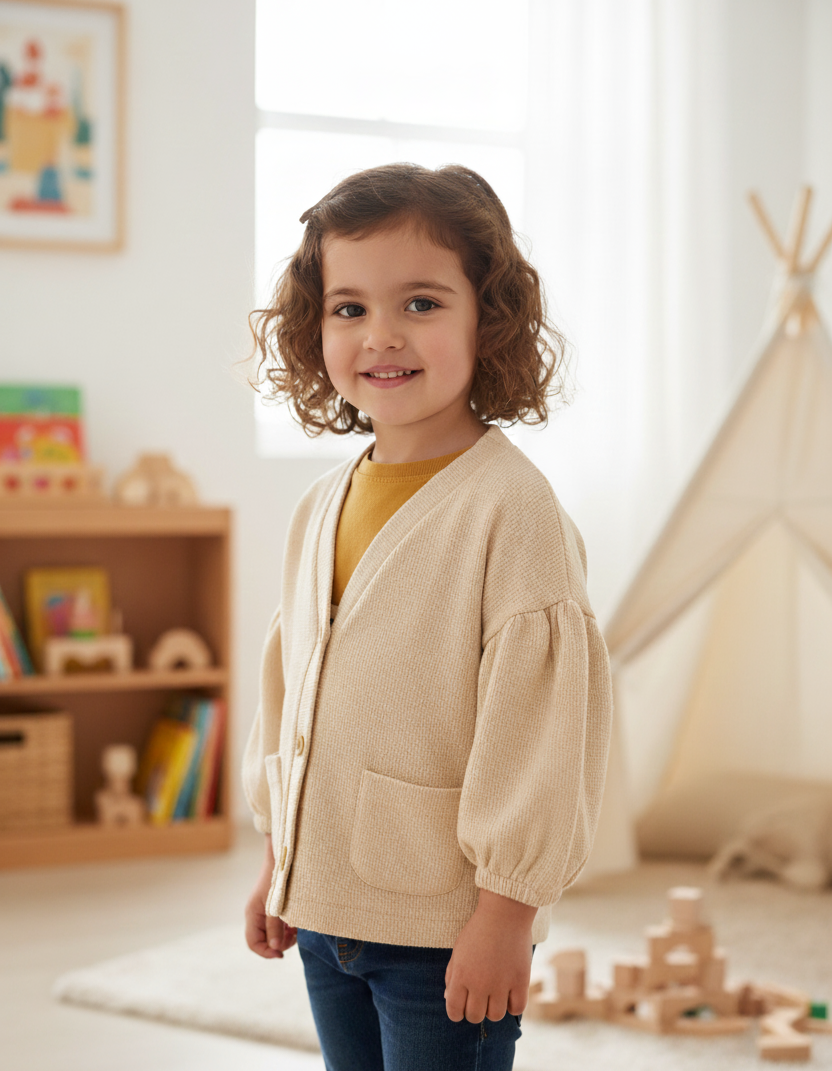 Cardigan - Brown/Beige/Off-White - 9M-4Y