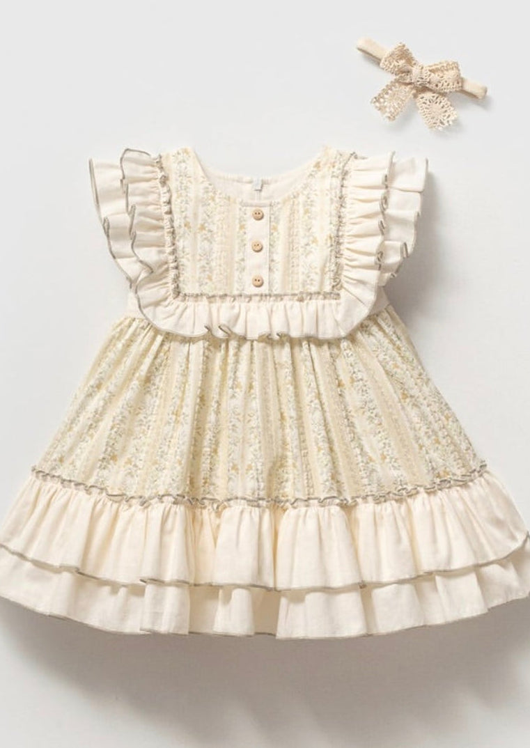 Ivory Meadow Ruffle Dress 9M-3Y