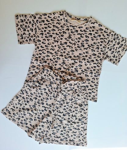 Leopard Shorts & Tshirt Set - 3-8Y