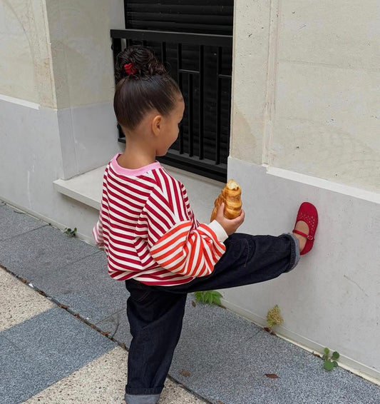 Strawberry Striped Sweater - 2-7Y