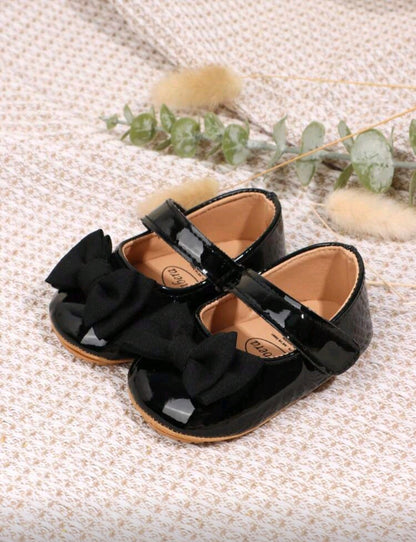 Black glossy Bow Flats