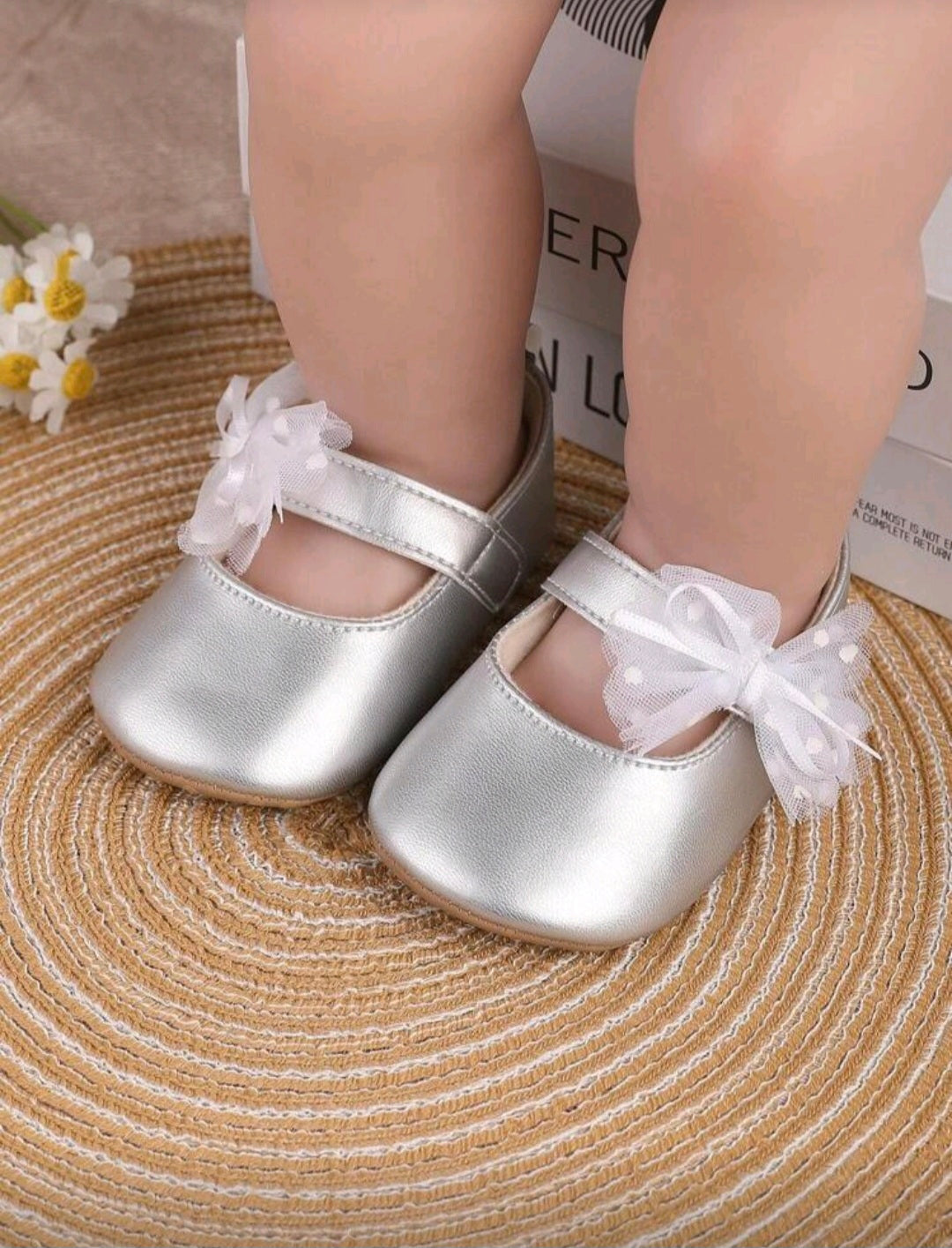 Silver Tulle Shimmer Mary Janes