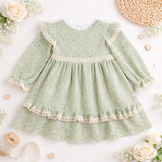 Pistachio Lace Dress 2-6y