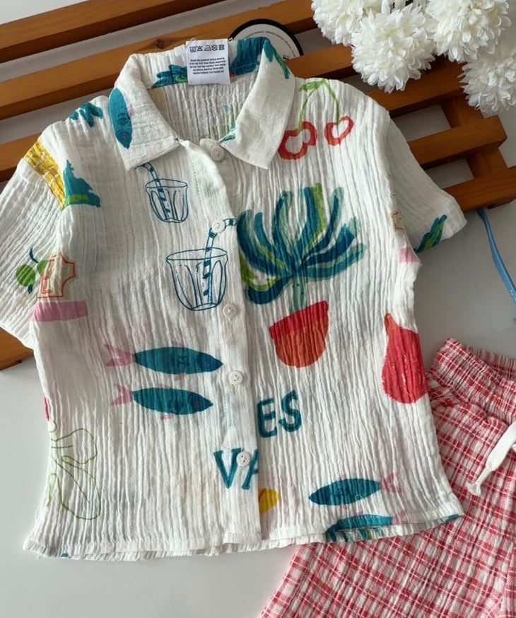The Reef Muslin Shorts & Shirt Set - 2-8Y