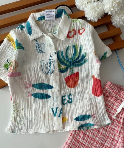 The Reef Muslin Shorts & Shirt Set - 2-8Y