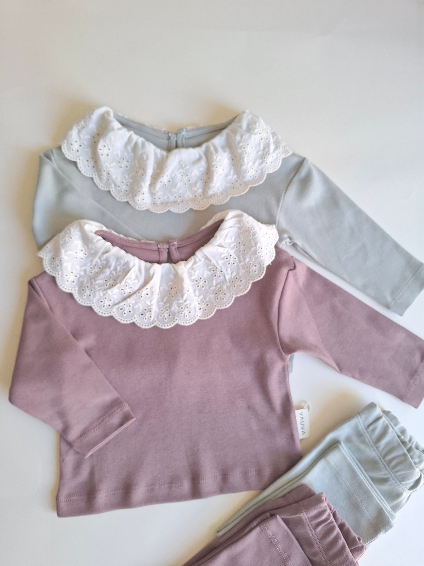 The Luna Lace Set - Mint Green/Purple - 6M-3Y