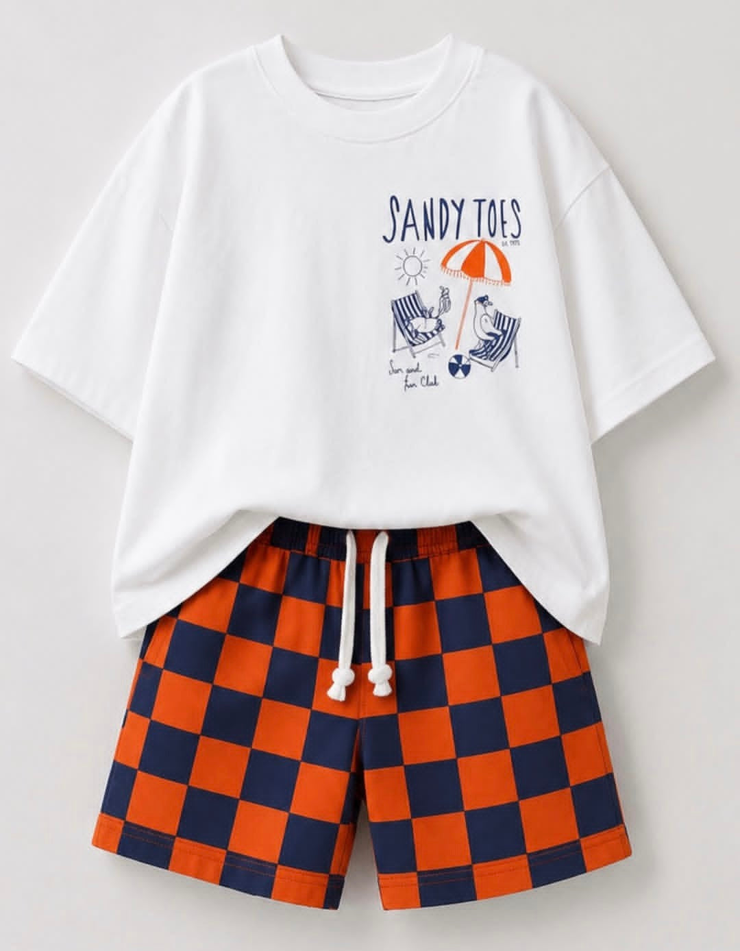 Sandy Toes Shorts & Tshirt Set - 2-8Y