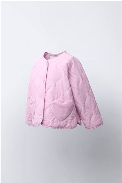 Girl Puff Jacket - Pink - 2-7Y