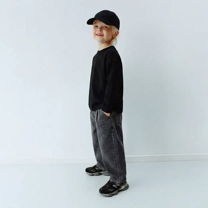 DENIM Balloon Pants - Anthracite - 2-7Y