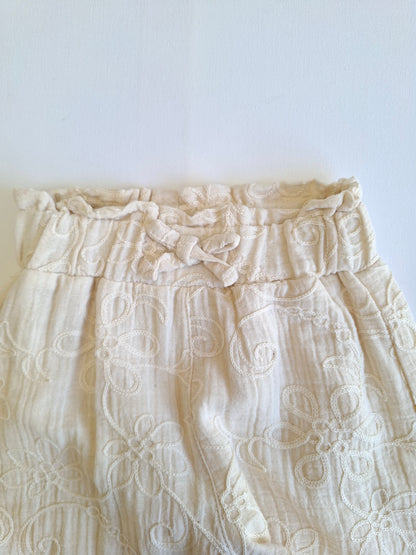 The Cream Embroidery Bloom Set 3-7y