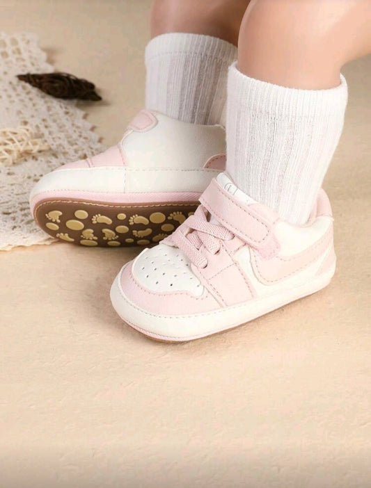 Blush Pink Sporty Velcro Sneakers