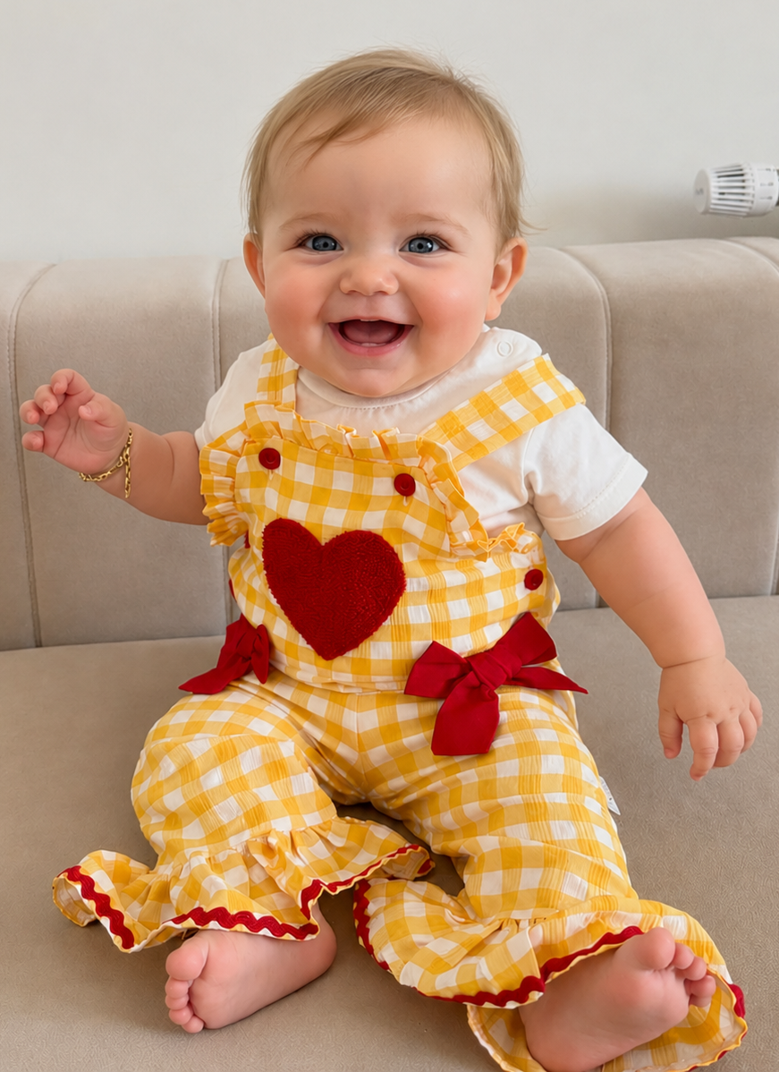 Heartful Romper with Tshirt - 3-18M