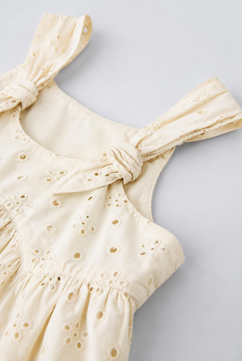 Off-White Embroidered Dress - 2-7Y