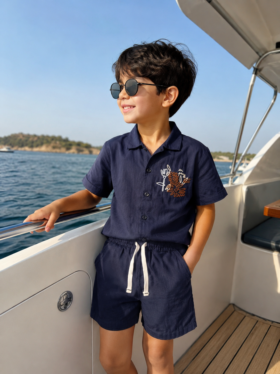 Los Angeles Navy Shorts & Tshirt Set - 2-7Y