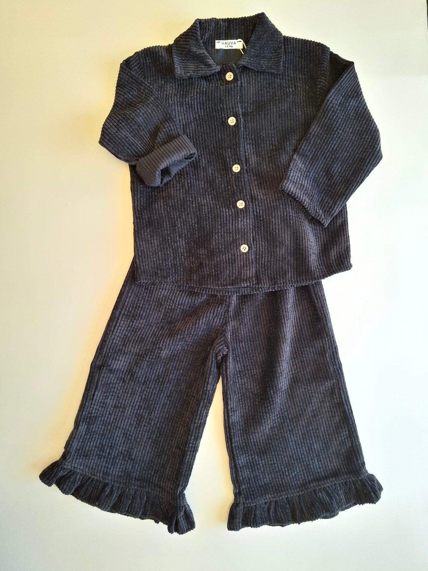 Vintage Ruffle Set - Black - 1-6Y