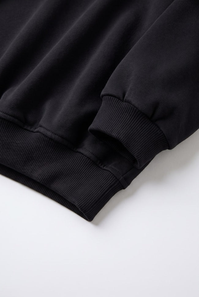 Polo Cut Cotton Sweater - Black - 2-8Y